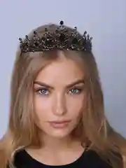 Черный диадема, Корона со стразами на голову, корона для девочки