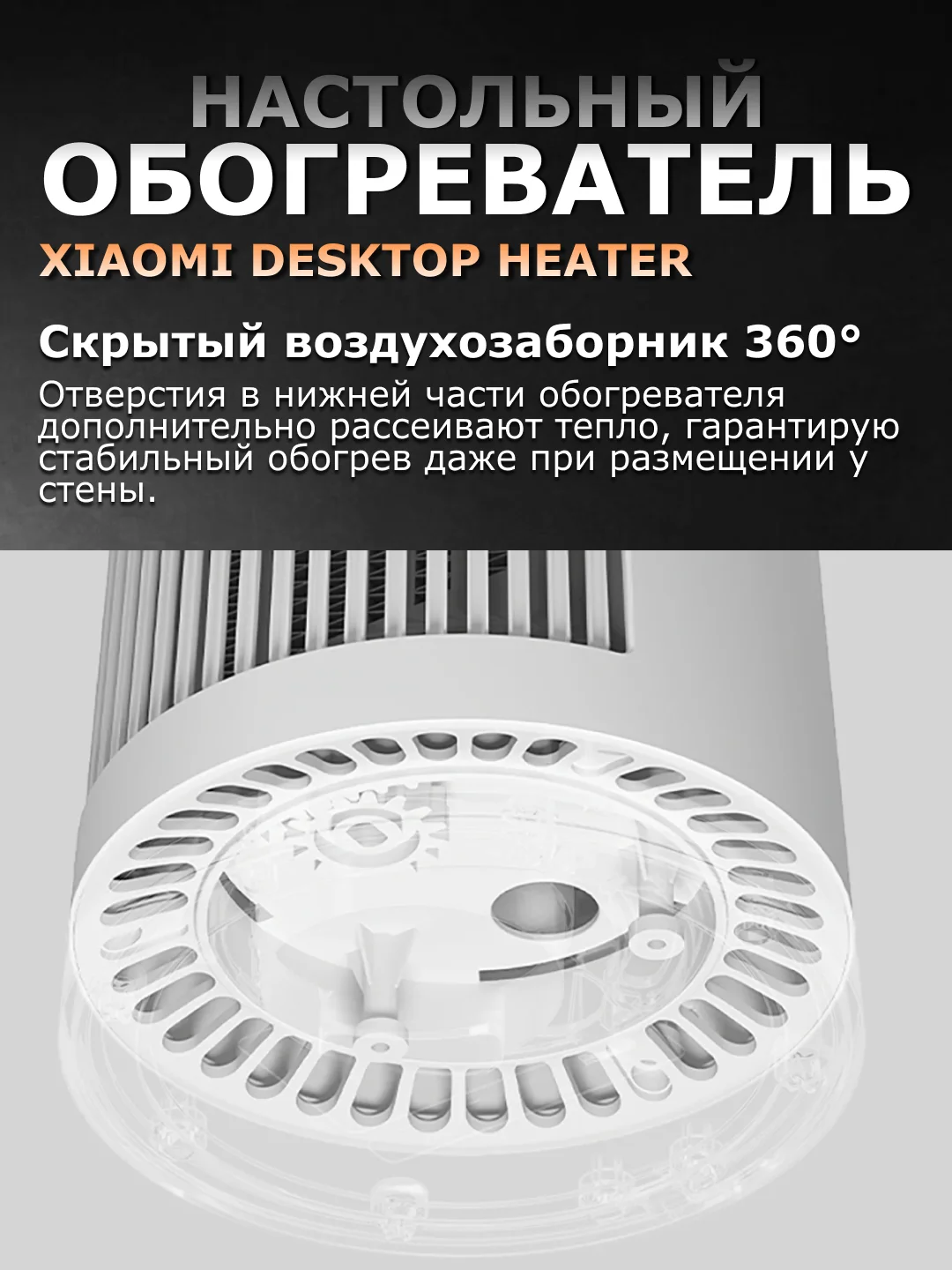 Белый обогреватель настольный Xiaomi Desktop Heater EU