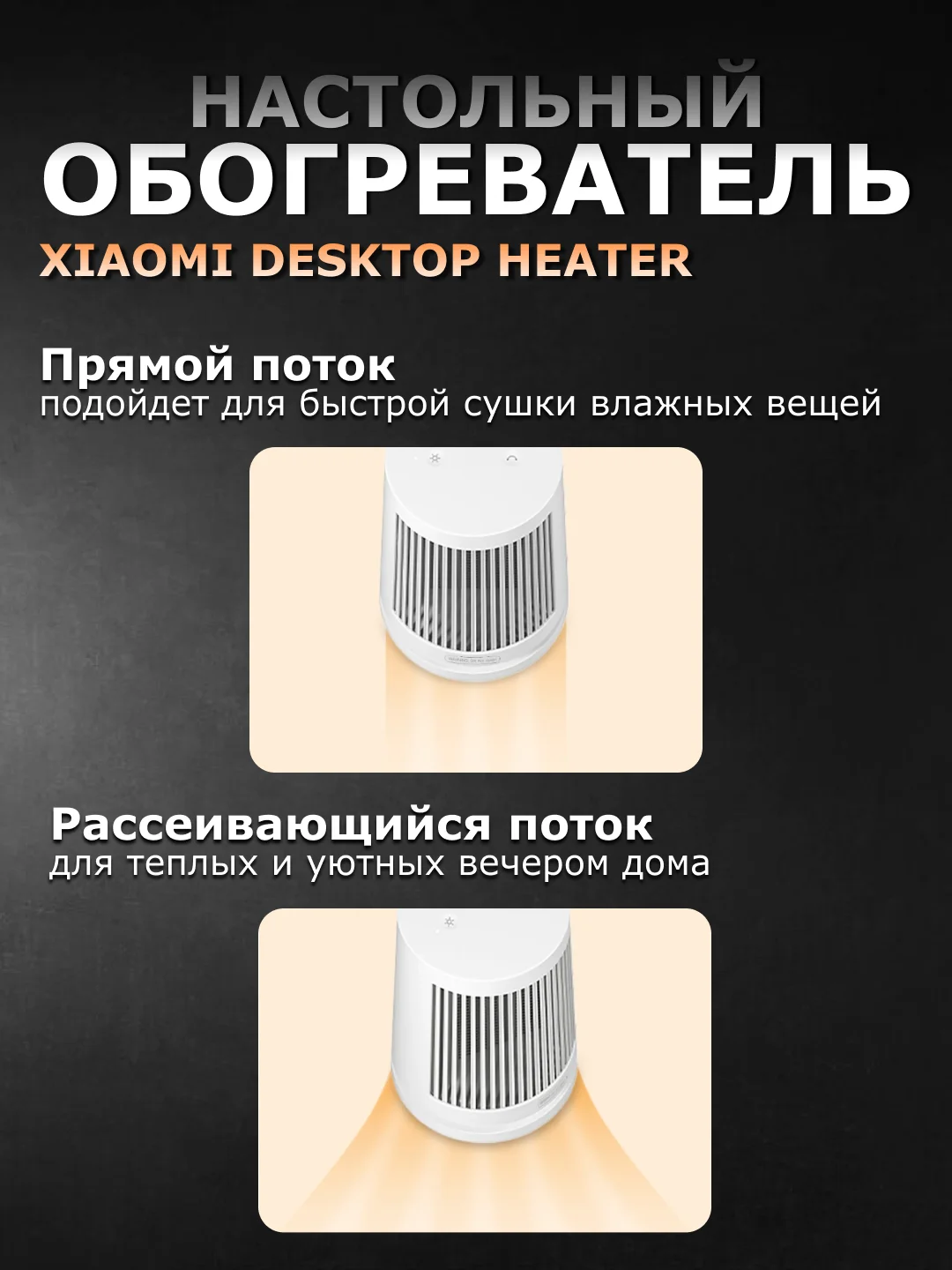 Белый обогреватель настольный Xiaomi Desktop Heater EU