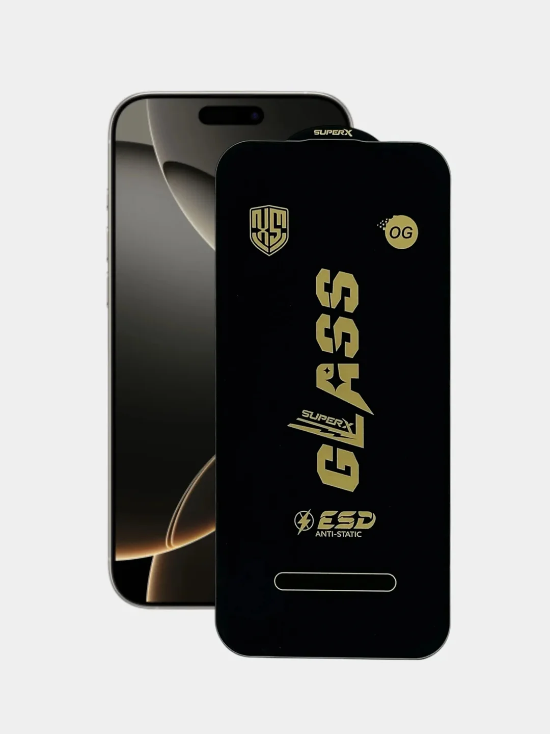 Черный защитное стекло OG для iPhone 16 / 15 Pro, 16 Pro, 16 Pro Max