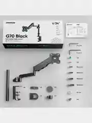Черный кронштейн для монитора 13"-34" ONKRON G70 настольный, до 8 кг, чёрный