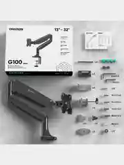 Черный кронштейн для монитора 13"-32" ONKRON G100 настольный, до 9 кг