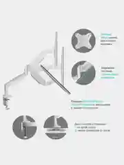 Белый кронштейн для монитора 13"-32" ONKRON G100 настольный, до 9 кг