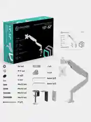 Белый кронштейн для монитора 13"-32" ONKRON G100 настольный, до 9 кг