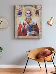 "Николай Чудотворец. Икона" алмазная мозаика на подрамнике, 40 х 50, "Art on Canvas"