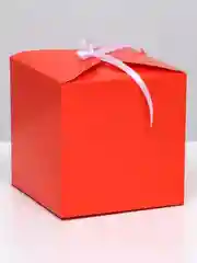 Красный коробка подарочная квадратная, самосборная, 12 х 12 х 12 см
