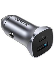 Автомобильное зарядное устройство Ugreen CD130 (40858) USB-C PD+USB-A QC 30W Gray