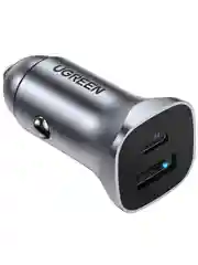Автомобильное зарядное устройство Ugreen CD130 (40858) USB-C PD+USB-A QC 30W Gray