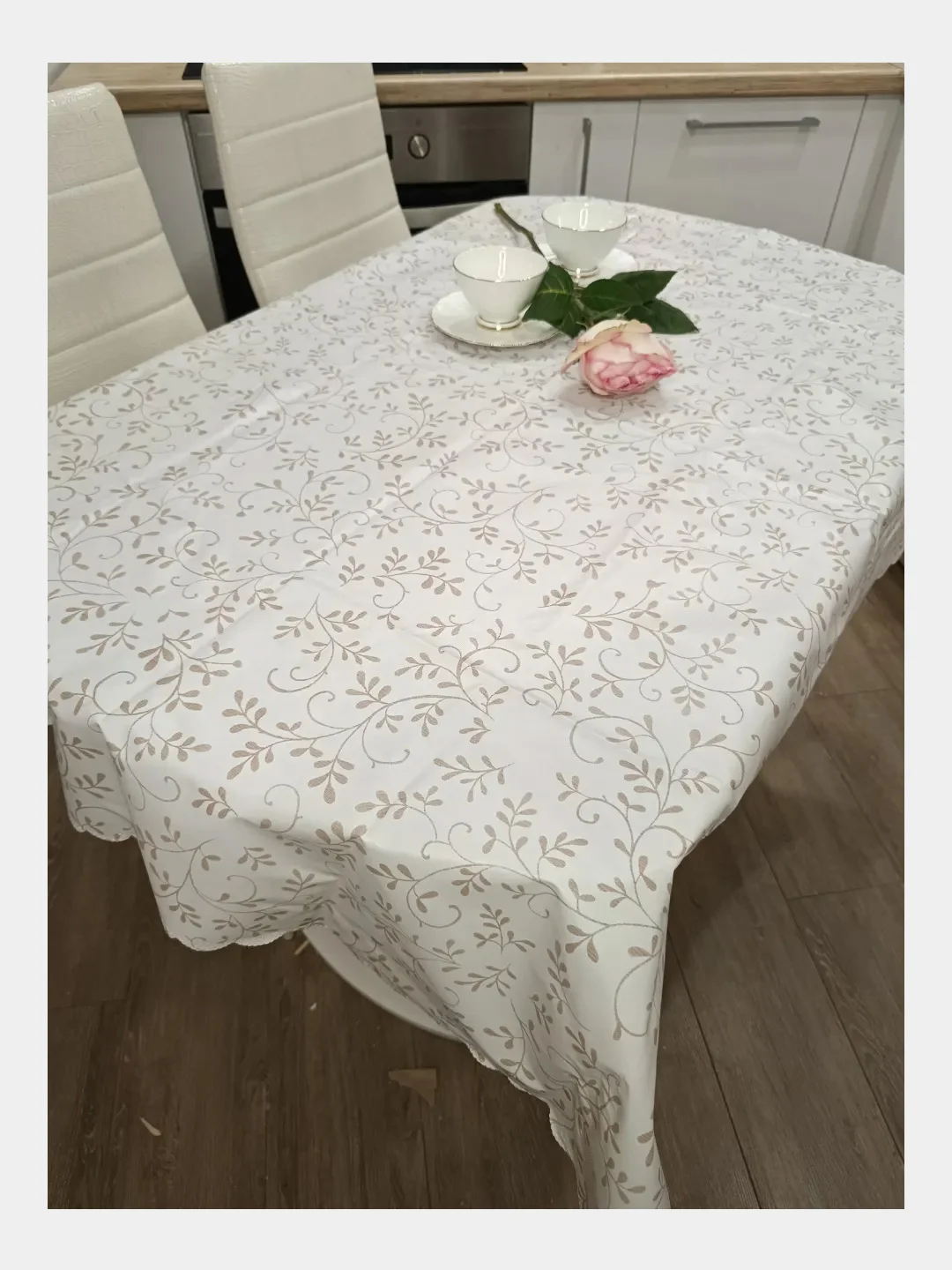 Песочный хаки скатерть клеенка на стол 140х150см