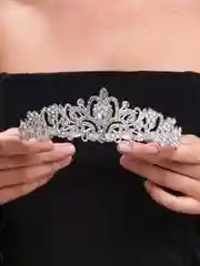 Серый металлик свадебная диадема, корона на голову