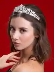Серый металлик свадебная диадема, корона на голову