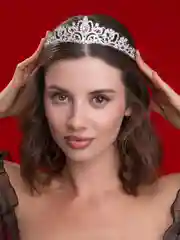 Серый металлик свадебная диадема, корона на голову