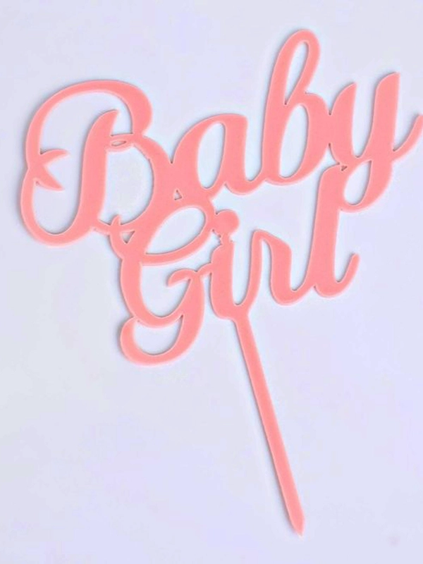 Топпер "Baby girl", акрил, светло розовый, для девочки