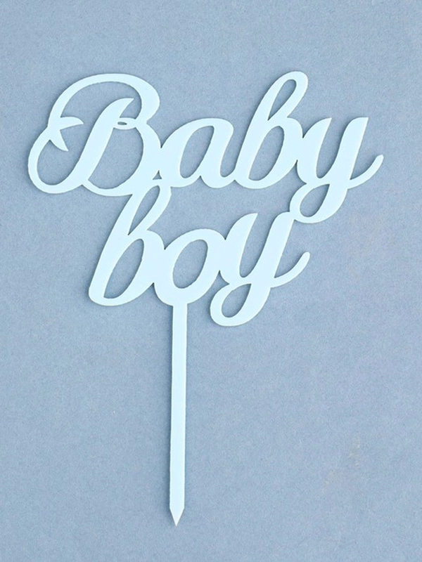 Топпер "Baby boy", акрил, светло голубой, для мальчика