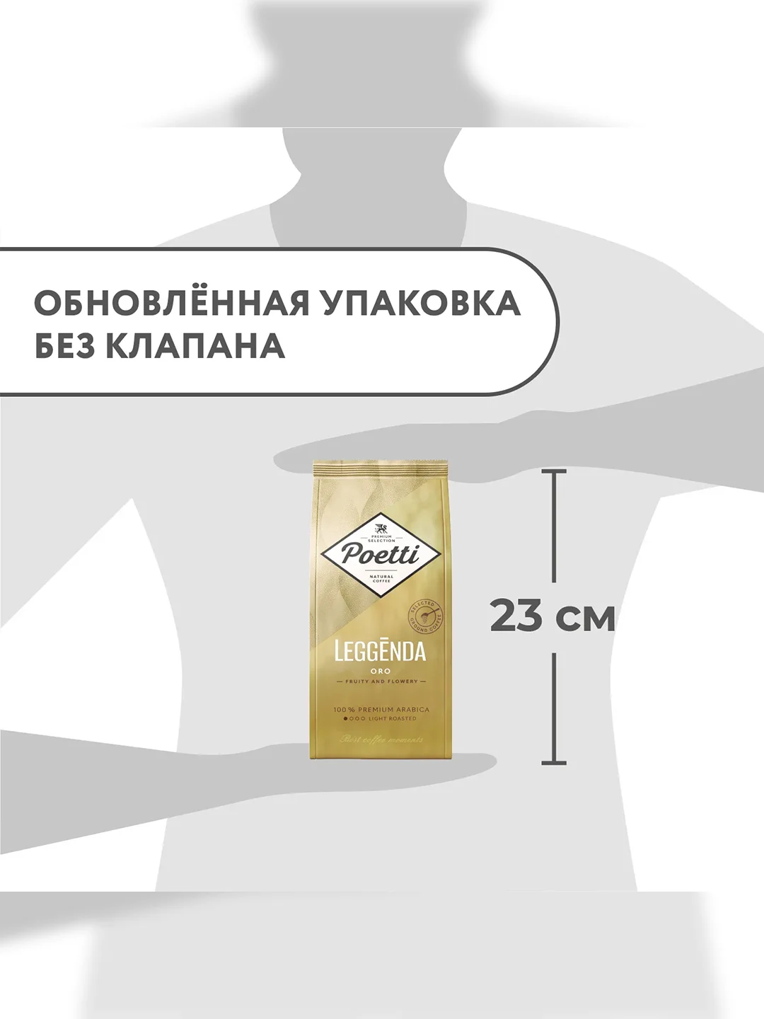 Кофе молотый Poetti Leggenda Oro натуральный жареный, 250 г