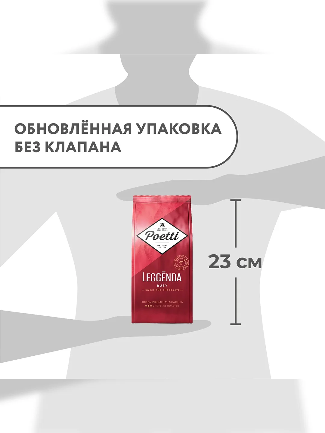 Кофе молотый Poetti Leggenda Ruby натуральный жареный, 250 г