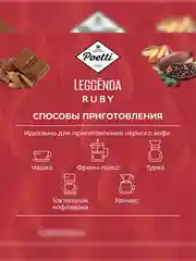 Кофе молотый Poetti Leggenda Ruby натуральный жареный, 250 г