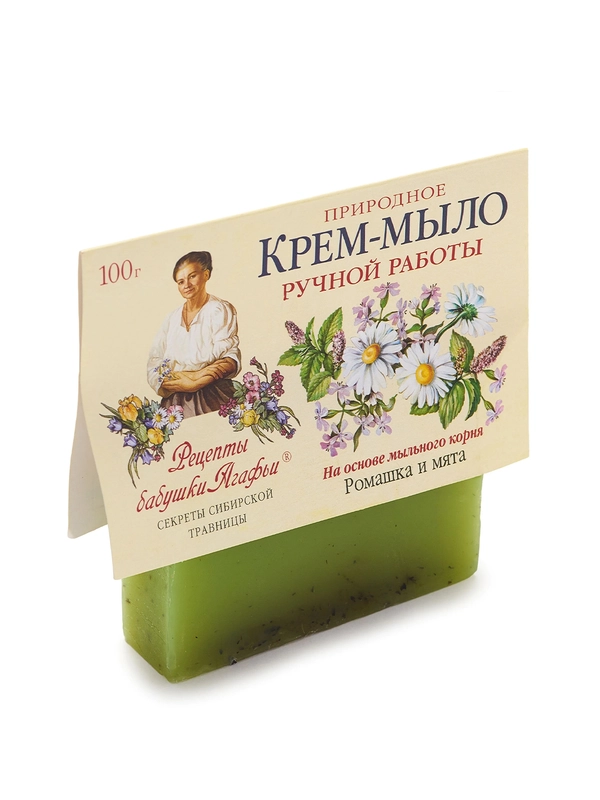Крем-мыло Рецепты бабушки Агафьи "Ромашка и мята", 100 г