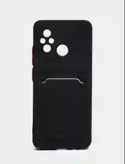 Чехол для Xiaomi Redmi 12C (Сяоми Редми 12С) с карманом для карт, черный