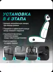 Черный меховые накидки с боками на передние и задние сиденья 2 шт