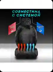 Черный меховые накидки с боками на передние и задние сиденья 2 шт