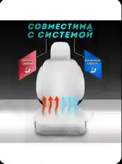 Белый меховые накидки с боками на передние и задние сиденья 2 шт
