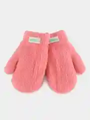 Коралловый детские варежки на веревке с мехом 2-4 года