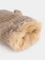 Коралловый детские варежки на веревке с мехом 2-4 года