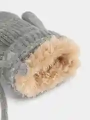 Серый детские варежки на веревке с мехом 2-4 года