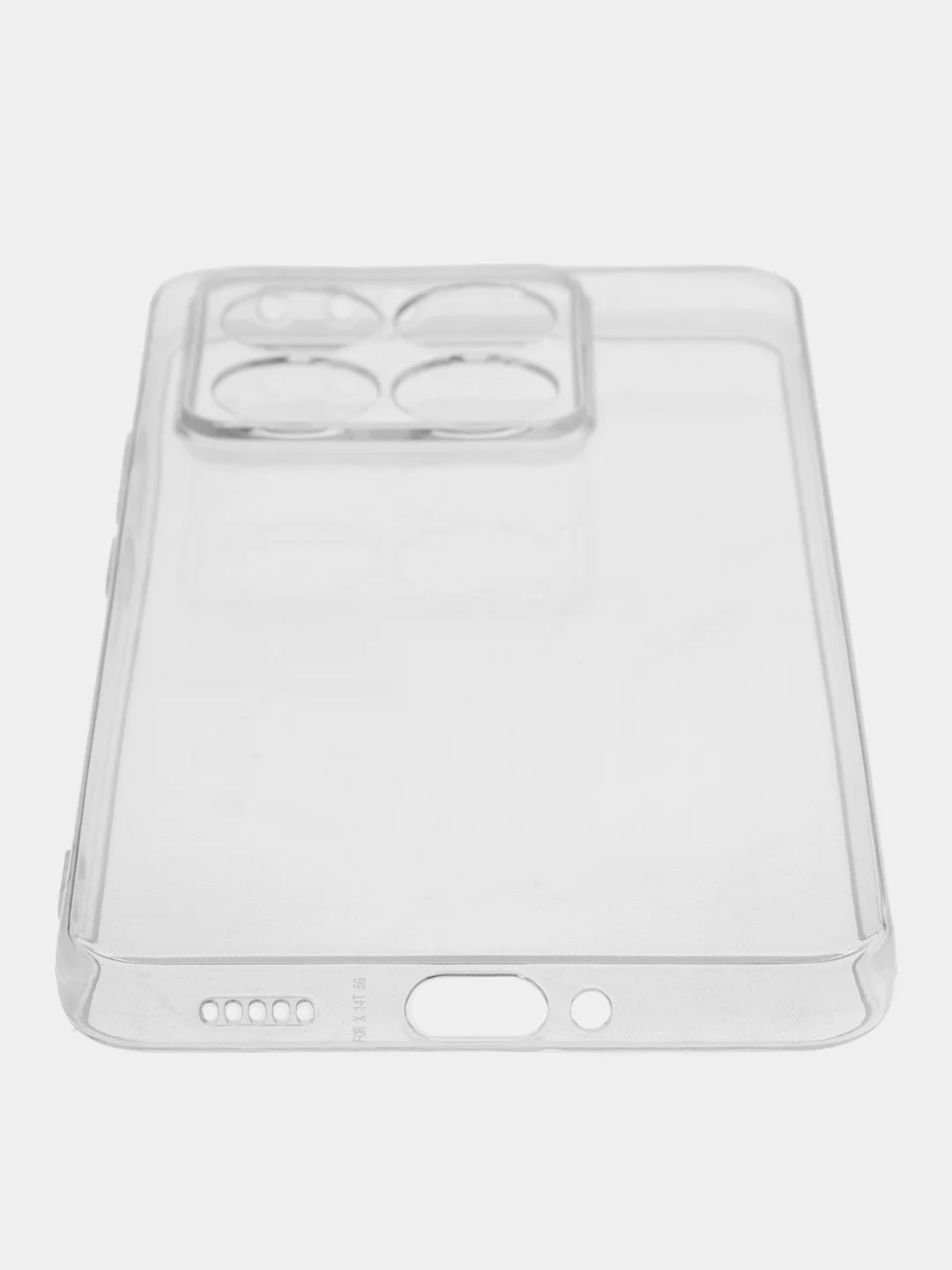 Прозрачный силиконовый чехол на Xiaomi 14T / Сяоми 14T прозрачный, с принтом, защита камеры