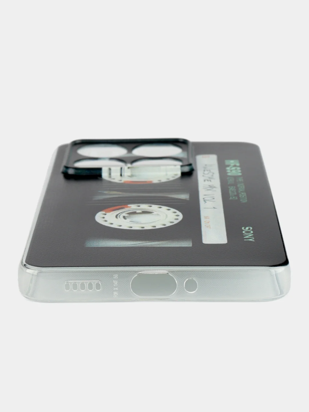 Хром силиконовый чехол на Xiaomi 14T / Сяоми 14T прозрачный, с принтом, защита камеры