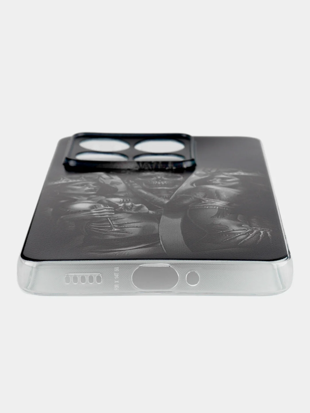 Оливковый силиконовый чехол на Xiaomi 14T / Сяоми 14T прозрачный, с принтом, защита камеры