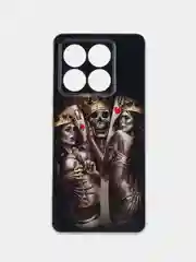 Оливковый силиконовый чехол на Xiaomi 14T / Сяоми 14T прозрачный, с принтом, защита камеры