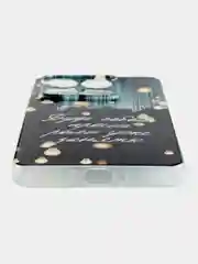 Серый силиконовый чехол на Xiaomi 14T / Сяоми 14T прозрачный, с принтом, защита камеры