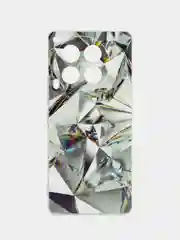 Серый металлик чехол на Tecno Camon 30 5G / Текно Камон 30 5G прозрачный, с рисунком, защита камеры