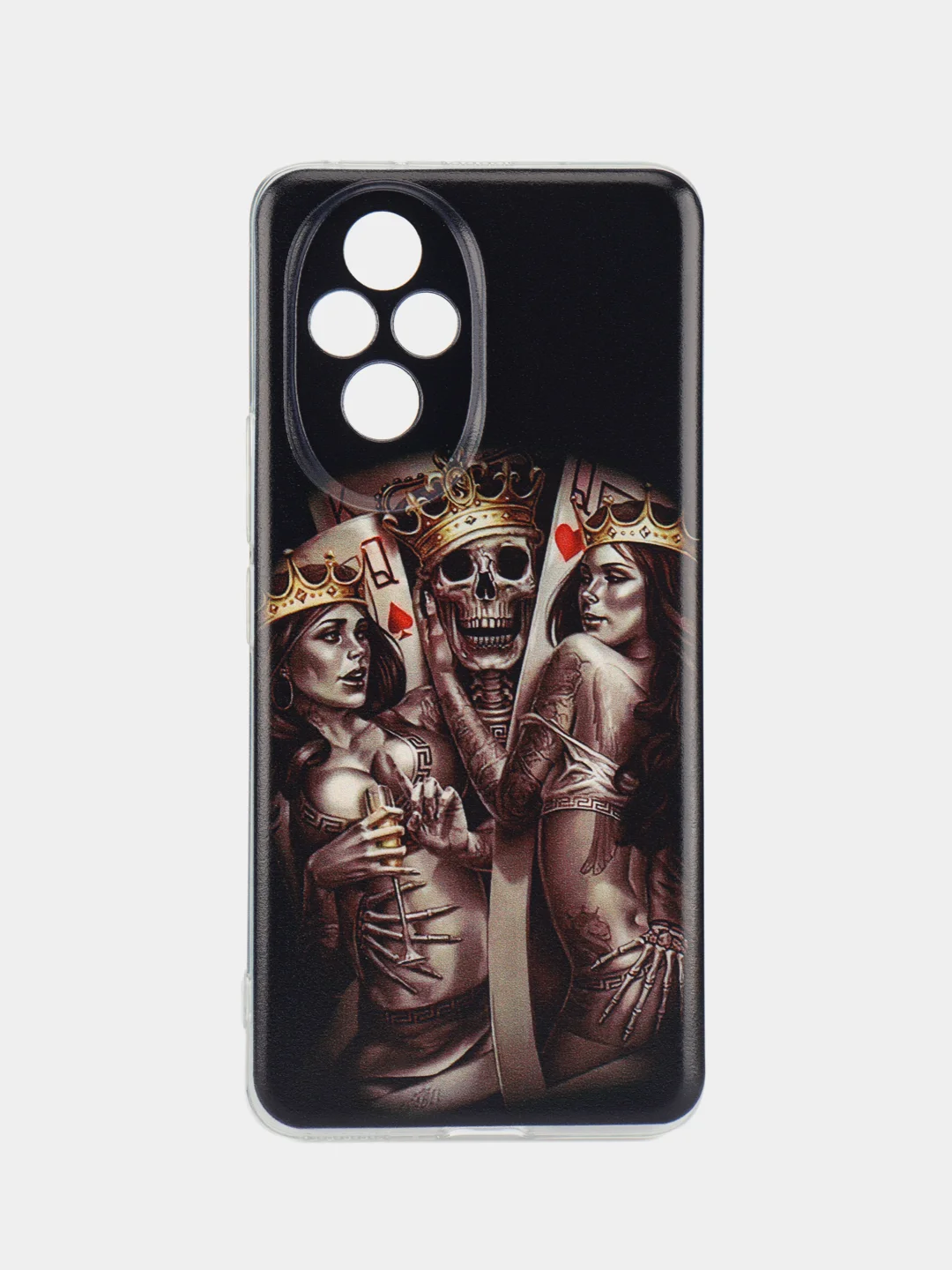 Оливковый силиконовый чехол на Honor 200 / Хонор 200 прозрачный, с принтом, защита камеры