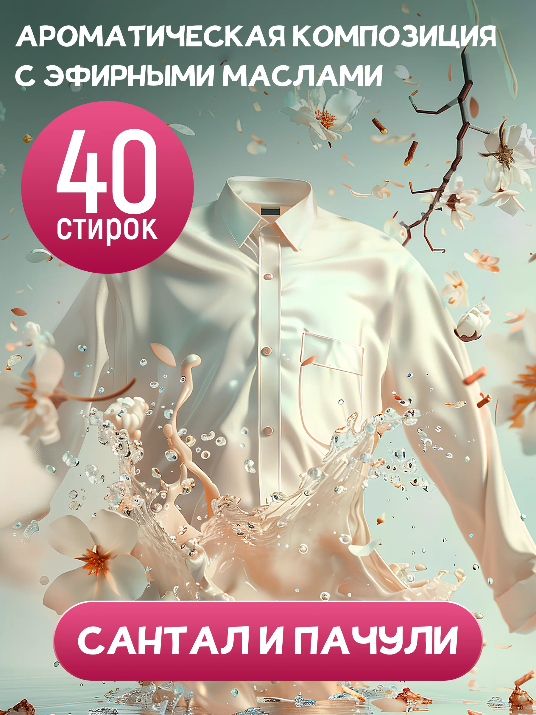 Кондиционер для белья Wellery Ecoexpert с эфирным маслом Сантала и Пачули, 1 литр