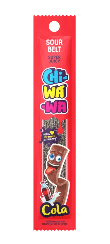 Мармелад экструдированный CHI-WA-WA Ремешок, кола, кислый, 10 г