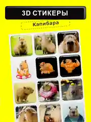 Вишнёвый 3d стикеры наклейки на телефон "Капибара"
