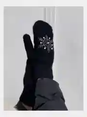 Черный варежки женские с мехом внутри