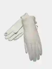 Белый теплые замшевые женские перчатки, букле