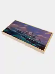 Морской нарды + шашки деревянные подарочные шелкография