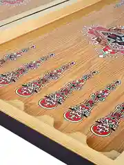 Красный нарды + шашки деревянные подарочные шелкография
