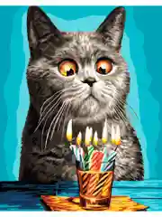 "С днём рождения! кот" Картина по номерам на холсте с подрамником 40 х 50 "Art on Canvas"