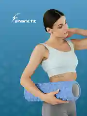 Светло-синий ролик массажный, для спины и фитнеса, Shark Fit, МФР, 45 см