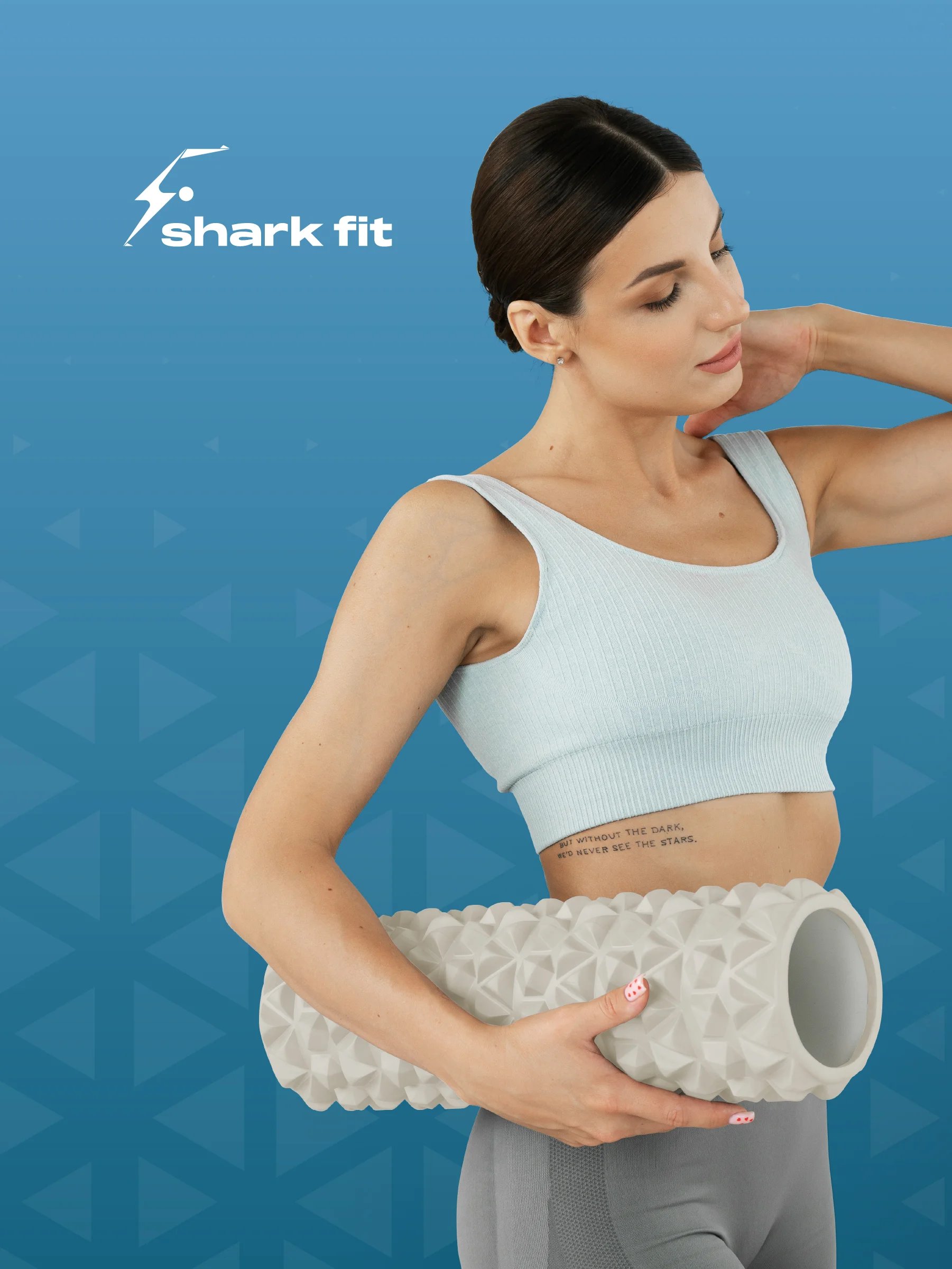 Молочный ролик массажный, для спины и фитнеса, Shark Fit, МФР, 45 см
