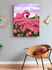 "Мишка на розовом поле" Картина по номерам на холсте с подрамником, 40 х 50, "Art on Canvas"