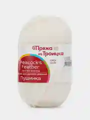 Белый пряжа для вязания Пушинка Троицкая 50% пух козий - 50% меринос, пряжа для ручного вязания