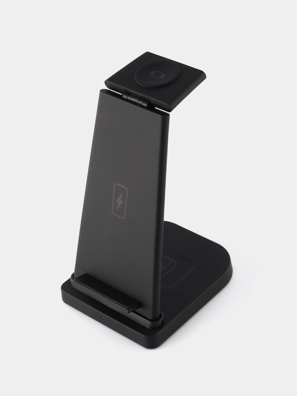 Беспроводная зарядка 15W 3 в 1 для Apple, док станция QI стандарта, Black
