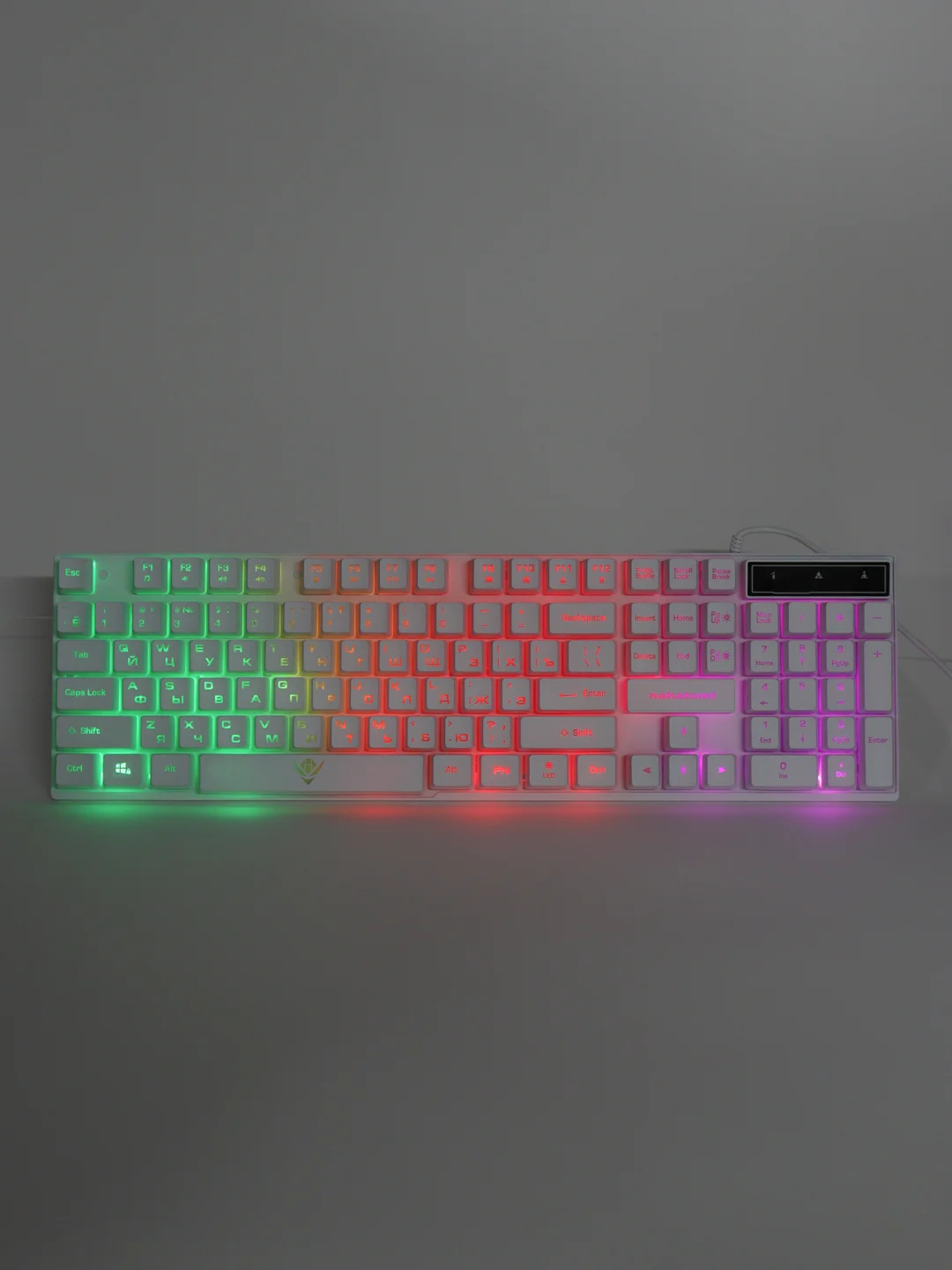 Белый проводной игровой набор KMG-2305U Nakatomi Gaming - клавиатура + мышь
